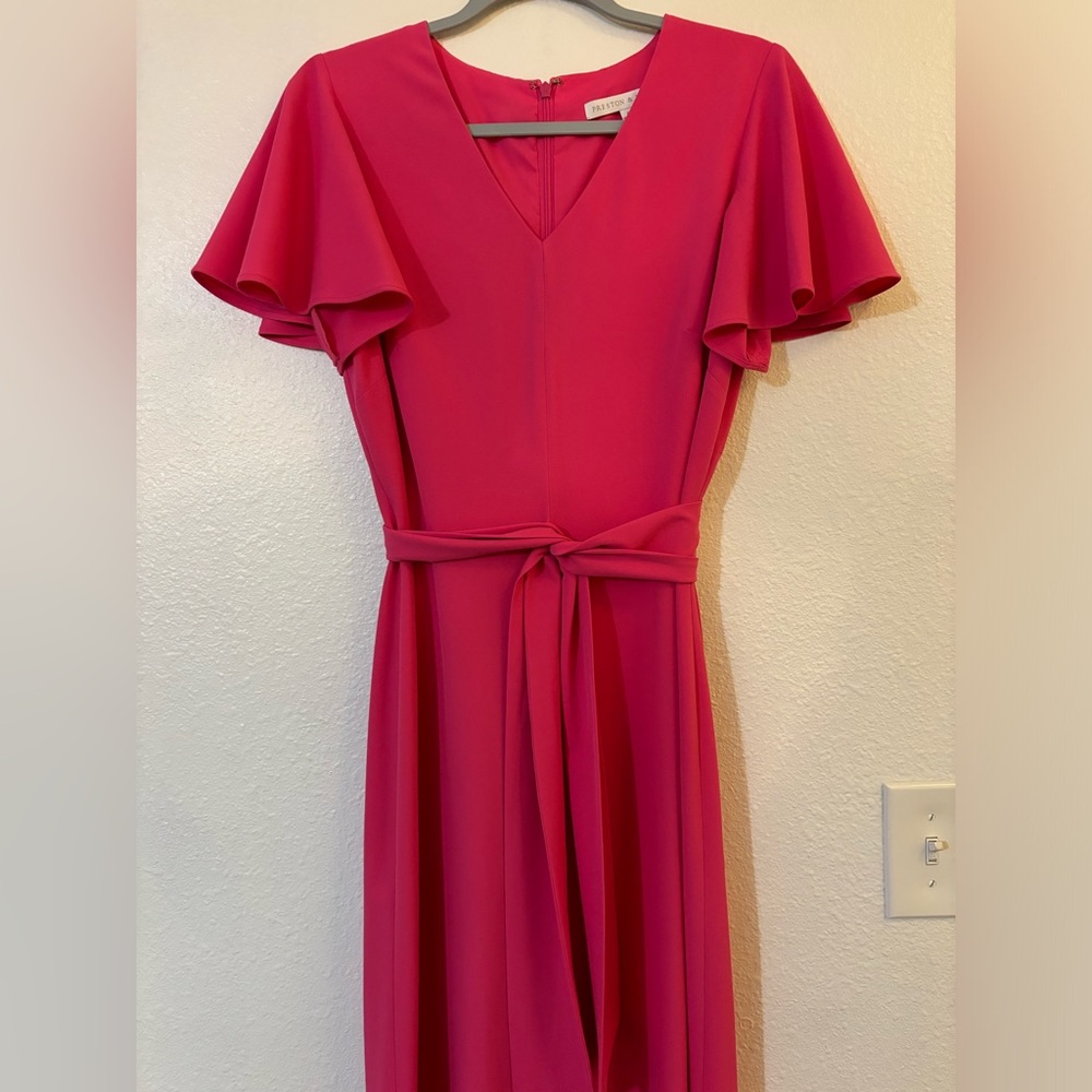 Preston & York Short Sleeve V-Neck Jumpsuit-pink